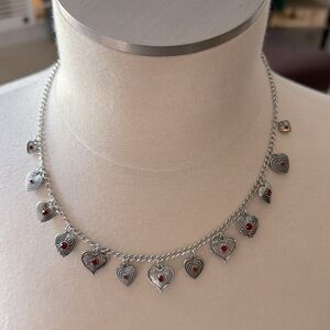 GUC red heart necklace. 21” end to end.